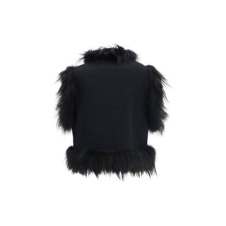 Fendi Black Wool Oves Aries Sleeveless Jacket
