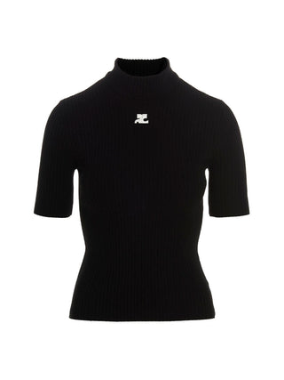 Courrèges Reedition Ribbed Viscose Sweater