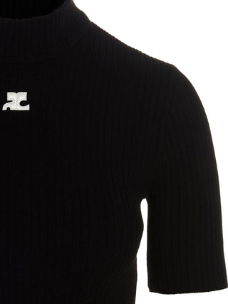 Courrèges Reedition Ribbed Viscose Sweater