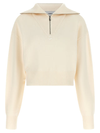 Coperni Cropped Half-Zip Cashmere Sweater