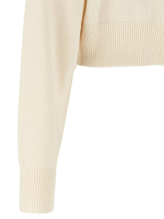 Coperni Cropped Half-Zip Cashmere Sweater