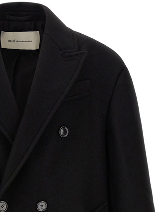 Ami Paris Double-Breasted Wool Gabardine Coat