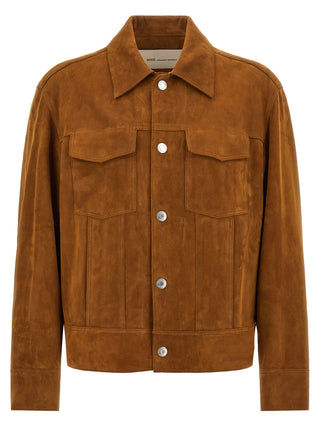 Ami Paris Ami de Coeur Suede Trucker Jacket