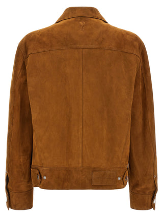 Ami Paris Ami de Coeur Suede Trucker Jacket