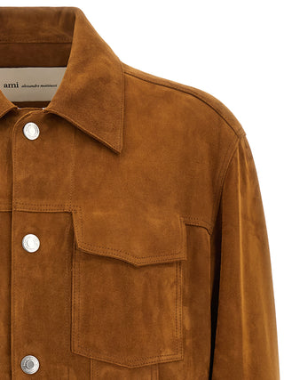 Ami Paris Ami de Coeur Suede Trucker Jacket