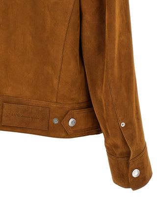 Ami Paris Ami de Coeur Suede Trucker Jacket