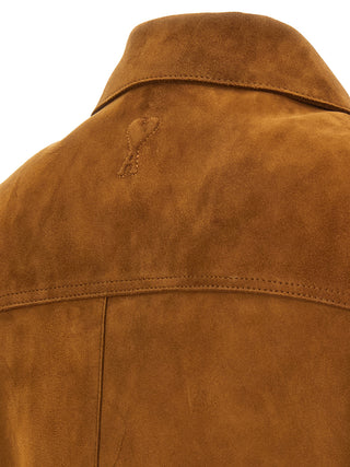 Ami Paris Ami de Coeur Suede Trucker Jacket