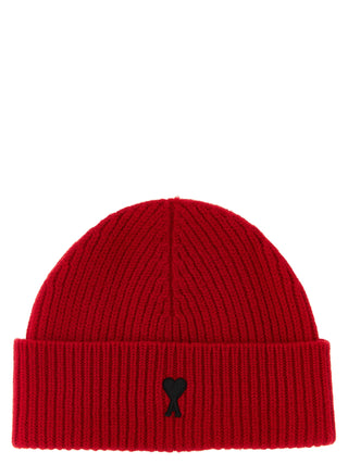 Ami Paris Ami de Coeur Ribbed Wool Beanie
