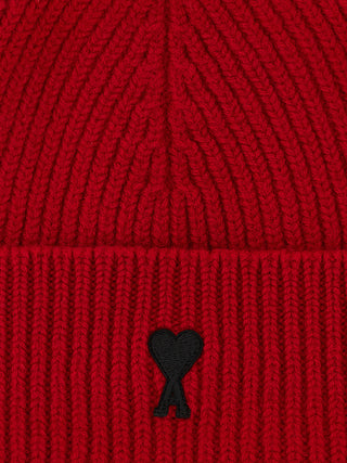 Ami Paris Ami de Coeur Ribbed Wool Beanie