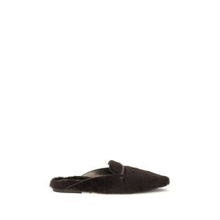 Brunello Cucinelli Brown Fur Ballet Flats