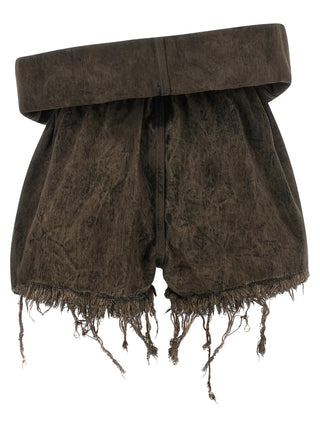 Rick Owens Gray Cotton Bermuda Shorts