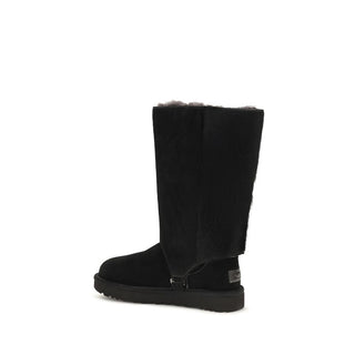 UGG Black Suede Leather Lace-Up Boots