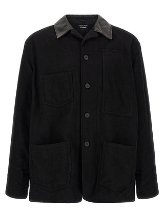 Comme Des Garçons Black Wool Full-Length Jacket