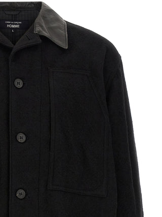 Comme Des Garçons Black Wool Full-Length Jacket