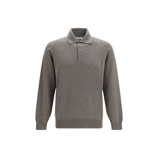 Brunello Cucinelli Brown Cashmere Polo Shirt