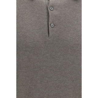Brunello Cucinelli Brown Cashmere Polo Shirt
