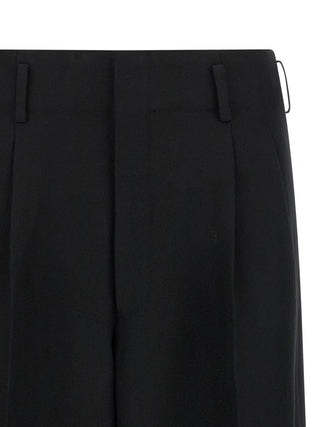 Comme Des Garçons Black Wool Cropped Pants