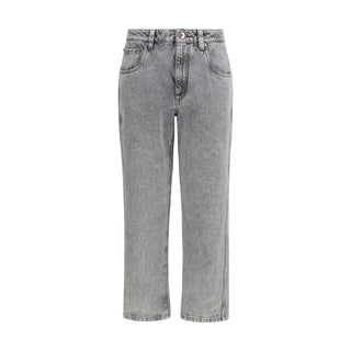 Brunello Cucinelli Gray Cotton Straight-Leg Jeans