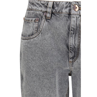 Brunello Cucinelli Gray Cotton Straight-Leg Jeans