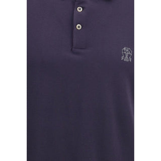 Brunello Cucinelli Purple Cotton Polo Shirt