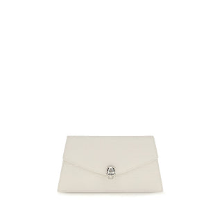 Alexander McQueen White Calf Leather Bos Taurus Shoulder Bag