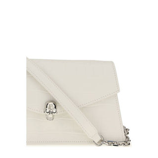 Alexander McQueen White Calf Leather Bos Taurus Shoulder Bag