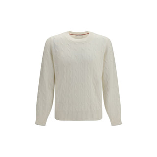Brunello Cucinelli White Cashmere Sweater