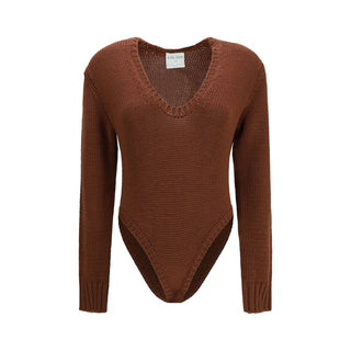 Forte_Forte Brown Wool Oves Aries Bodysuit