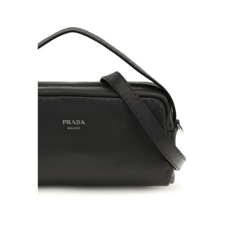 Prada Black Calf Leather Bos Taurus Shoulder Bag