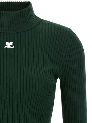 Courrèges Reedition Rib Knit Turtleneck Sweater
