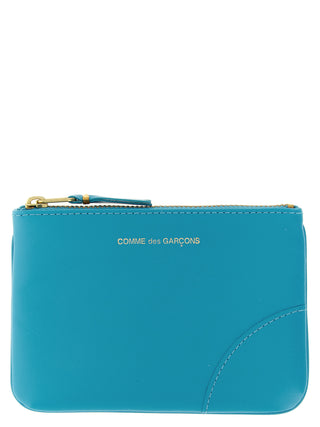 Comme Des Garçons Blue Calfskin Cardholder