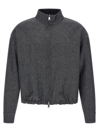 Fendi Blue Linen Denim Jacket