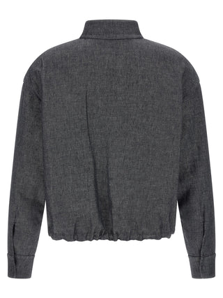 Fendi Blue Linen Denim Jacket