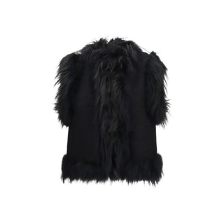 Fendi Black Wool Oves Aries Sleeveless Jacket