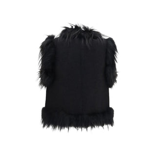 Fendi Black Wool Oves Aries Sleeveless Jacket