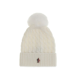 Moncler Grenoble White Wool Oves Aries Beanie