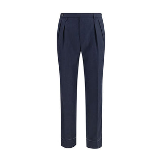Brioni Blue Wool Oves Aries Casual Pants