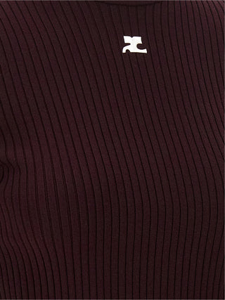 Courrèges Reedition Short Sleeve Ribbed Sweater