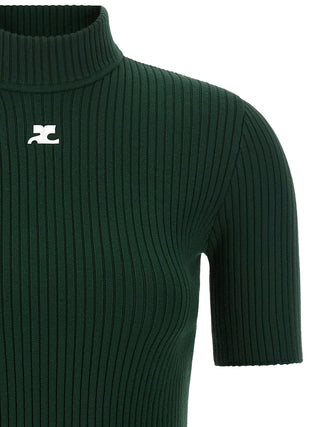 Courrèges Reedition Short Sleeve Turtleneck Sweater