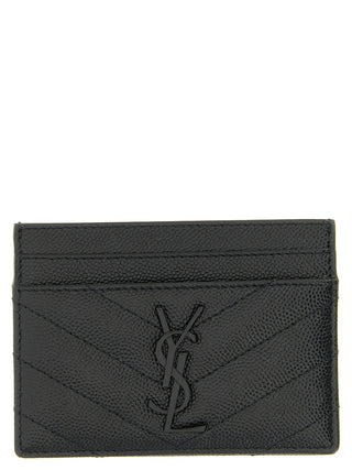Saint Laurent Black Leather Cardholder