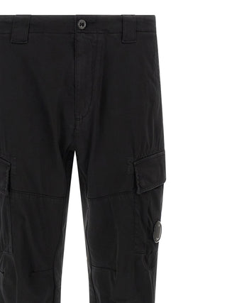 C.P. Company Black Cotton Cargo Pants