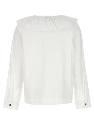 Ganni White Cotton Blouse