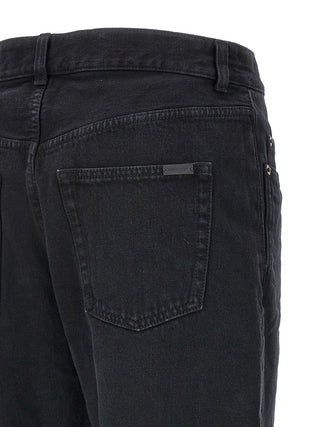Saint Laurent Black Cotton Straight-Leg Jeans