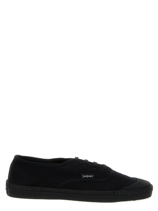 Saint Laurent Black Cotton Low Top Sneakers