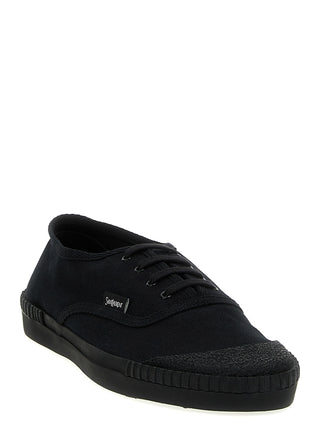 Saint Laurent Black Cotton Low Top Sneakers