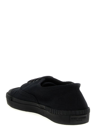 Saint Laurent Black Cotton Low Top Sneakers