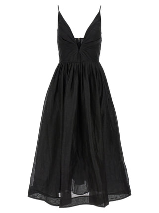 Zimmermann Black Linen Cocktail Dress