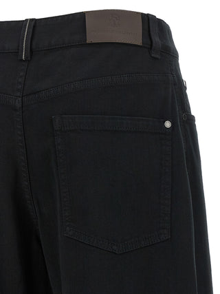 Brunello Cucinelli Black Cotton High-Waisted Jean