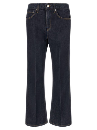 Khaite Blue Cotton Flared Jeans