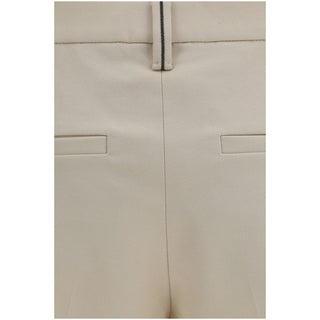 Brunello Cucinelli Beige Cotton Dress Pants